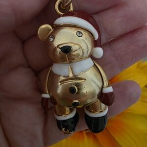 Gold and Red Teddy Bear Pendant